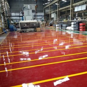 Epoxy Topping with yellow marking